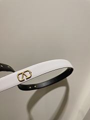 Valentino gold logo white leather belt 2.0cm - 2