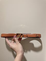 Valentino gold logo brown leather belt 2.0cm - 1