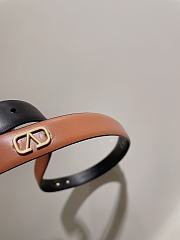 Valentino gold logo brown leather belt 2.0cm - 6