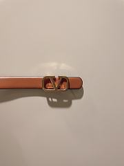 Valentino gold logo brown leather belt 2.0cm - 5