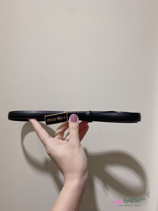 Miumiu black leather belt 1.5cm - 1