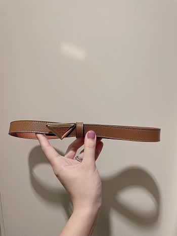 Prada Saffiano brown logo belt 2.0cm