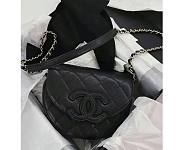 Chanel mini messenger 2023 black CC caviar leather bag - 5