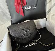 Chanel mini messenger 2023 black CC caviar leather bag - 3