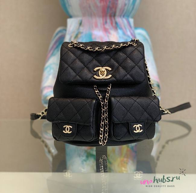 Chanel 23P caviar leather 2 pockets backpack - 1