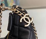 Chanel black lambskin pouch with chain bag - 5