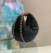 Chanel black lambskin pouch with chain bag - 2