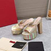 Valentino Garavani gold patent leather mules 15cm - 4