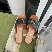 Gucci GG matelasse denim canvas slide sandal - 3