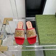 Gucci GG matelasse red canvas slide sandal - 1