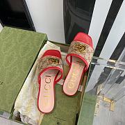 Gucci GG matelasse red canvas slide sandal - 4