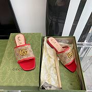 Gucci GG matelasse red canvas slide sandal - 5