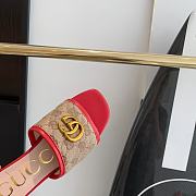 Gucci GG matelasse red canvas slide sandal - 3