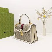 Gucci Ophidia small white gg top handle bag - 4