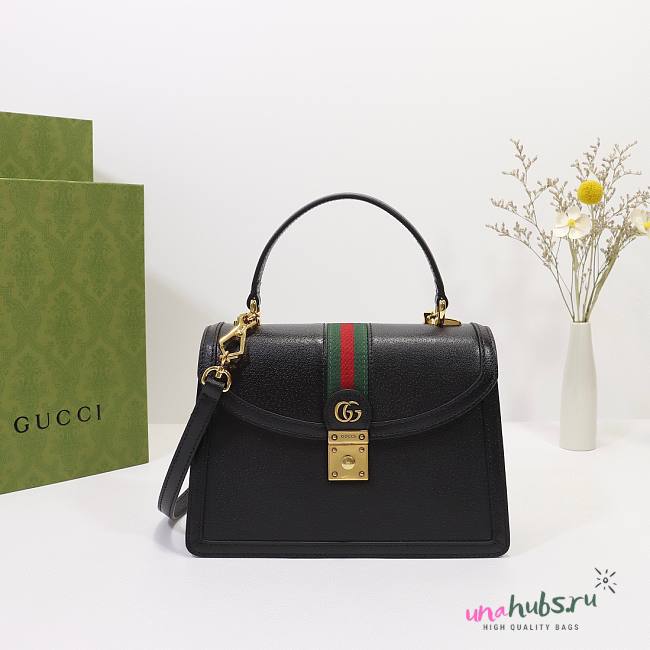 Gucci Ophidia small black top handle bag - 1