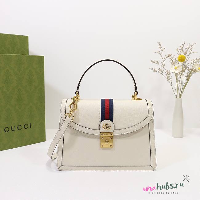 Gucci Ophidia small all white top handle bag - 1