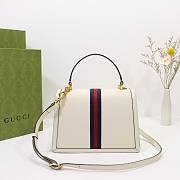 Gucci Ophidia small all white top handle bag - 4