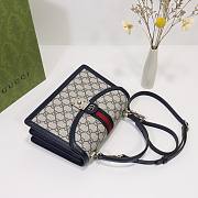 Gucci Ophidia small dark blue top handle bag - 4