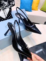 Prada black leather slingback heel 7.5cm - 6