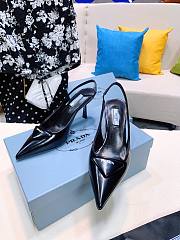 Prada black leather slingback heel 7.5cm - 2