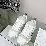 Dior White Plaid Patterns Flower Patterns Monogram Sneaker - 6