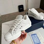 Dior White Plaid Patterns Flower Patterns Monogram Sneaker - 5