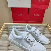 Roger Vivier Very Vivier Strass Buckle White Sneakers - 4