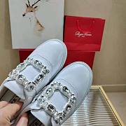 Roger Vivier Very Vivier Strass Buckle White Sneakers - 5