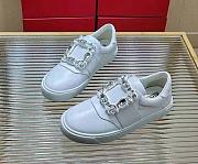 Roger Vivier Very Vivier Strass Buckle White Sneakers - 1