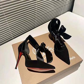 CHRISTIAN LOUBOUTIN CL Torrida Silk Bow Red Sole Pumps