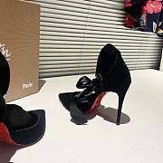 CHRISTIAN LOUBOUTIN CL Torrida Silk Bow Red Sole Pumps - 6