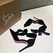 CHRISTIAN LOUBOUTIN CL Torrida Silk Bow Red Sole Pumps - 4