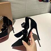 CHRISTIAN LOUBOUTIN CL Torrida Silk Bow Red Sole Pumps - 3