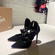 CHRISTIAN LOUBOUTIN CL Torrida Silk Bow Red Sole Pumps - 2