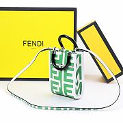 Fendi Mini Sunshine Shopper two-tone green leather minibag - 2