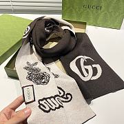 Gucci GG wool-blend brown scarf - 6