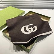 Gucci GG wool-blend brown scarf - 5