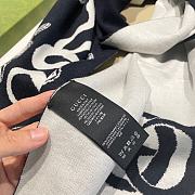 Gucci GG wool-blend blue scarf - 5