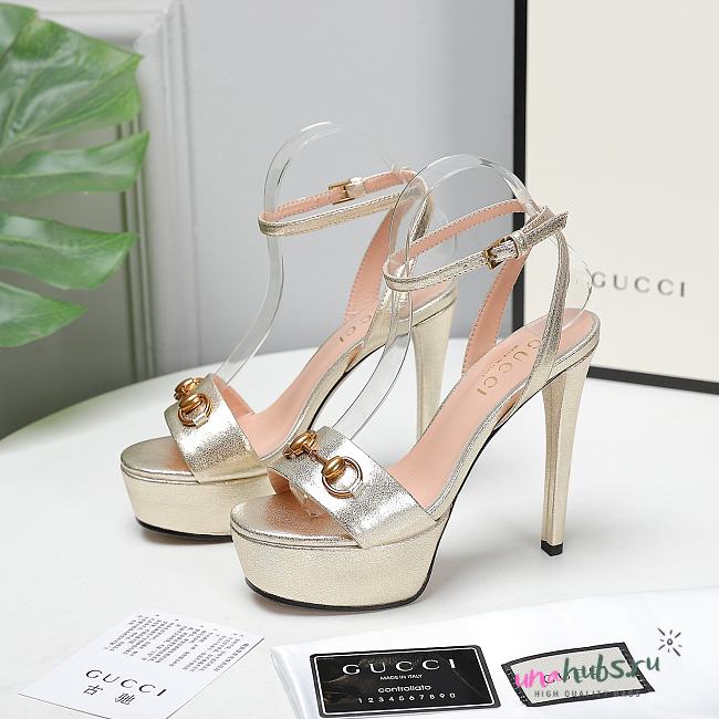 Gucci gold metallic high heels 13cm - 1