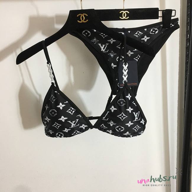 Louis Vuitton black denim effect bikini - 1