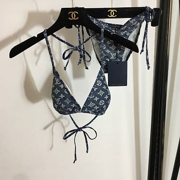 Louis Vuitton blue denim effect bikini