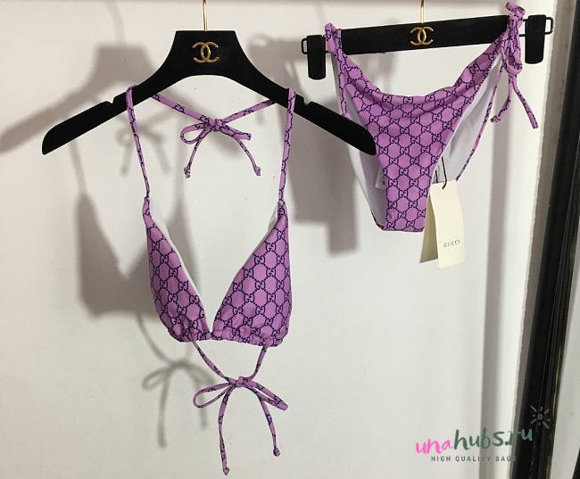 Gucci purple monogram bikini - 1