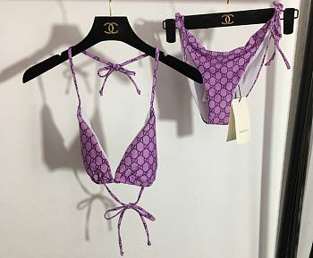 Gucci purple monogram bikini