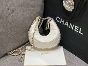 Chanel white lambskin pouch with chain bag - 2