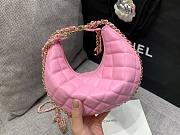 Chanel pink lambskin pouch with chain bag - 3