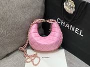 Chanel pink lambskin pouch with chain bag - 2