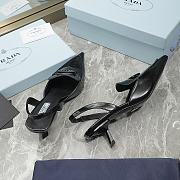 Prada Black Brushed Leather Slingback Pump - 4