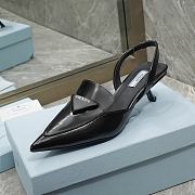 Prada Black Brushed Leather Slingback Pump - 3