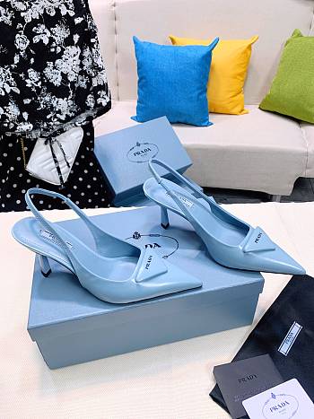 Prada Blue Leather Slingback Pump