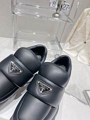 Prada black soft black padded moccasin shoes - 4
